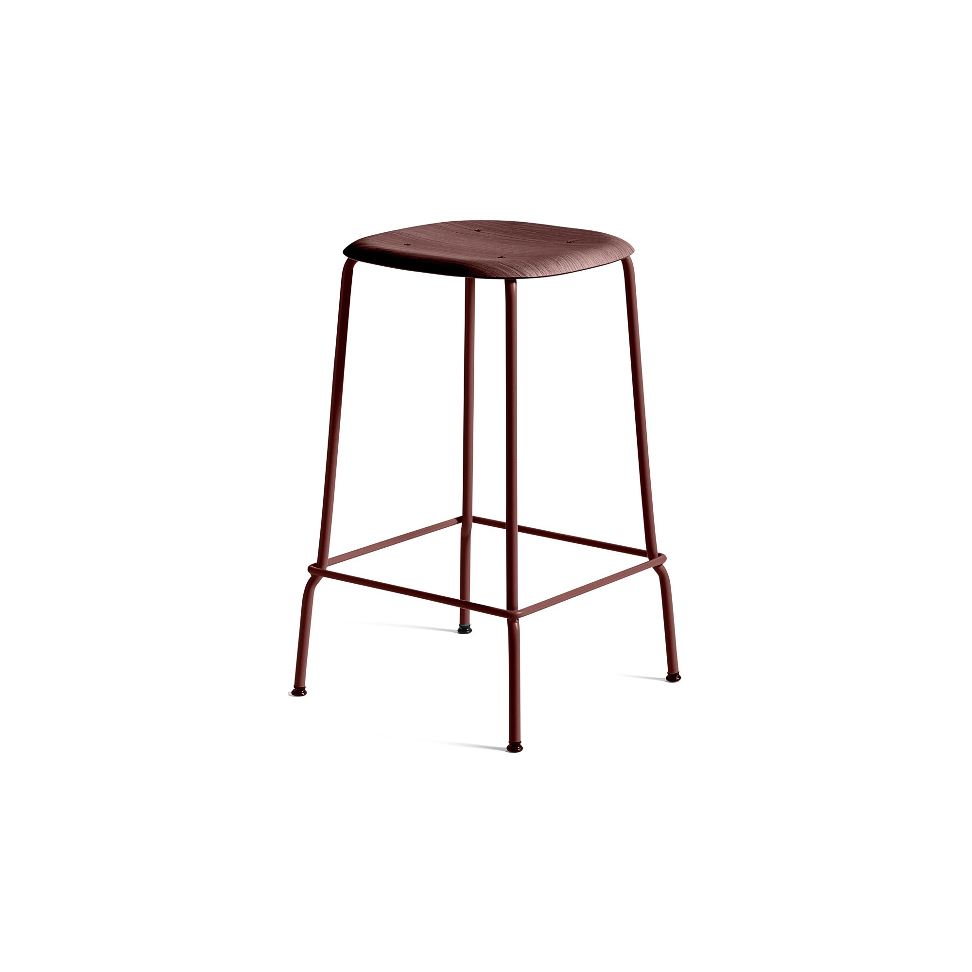 Fall red / Fall red metal legs - Soft Edge 30 barstool* - HAY