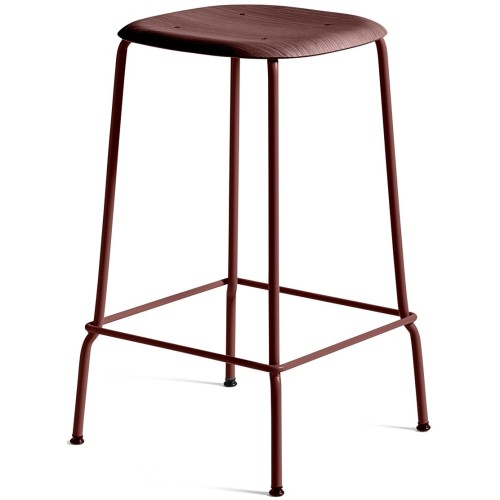 rouge Fall / rouge Fall - tabouret de bar Soft Edge 30 - piètement métal* - HAY