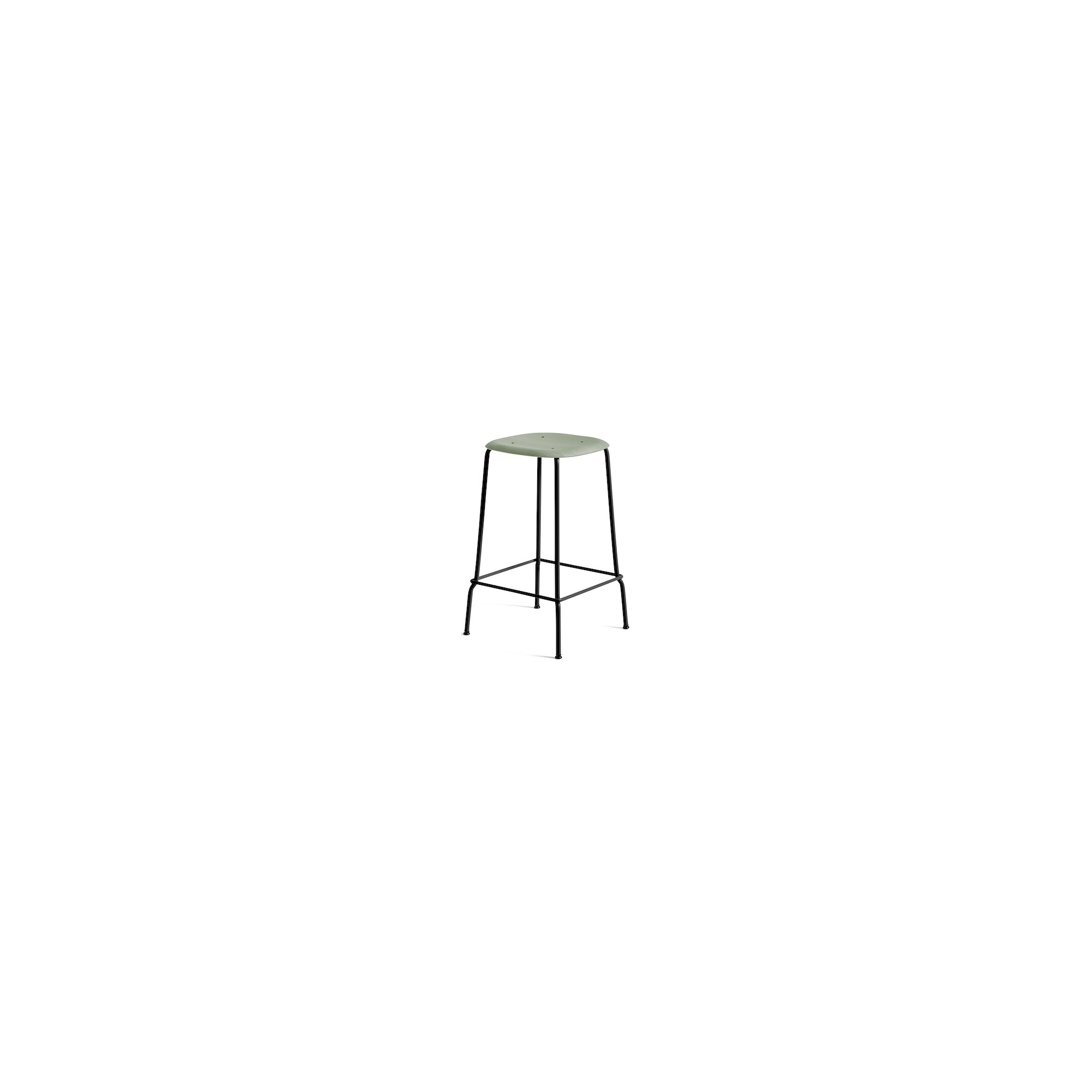 dusty green / black metal legs - Soft Edge 30 barstool* - HAY