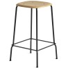 chêne / noir - tabouret de bar Soft Edge 30 - piètement métal - HAY