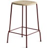 chêne / rouge Fall - tabouret de bar Soft Edge 30 - piètement métal - HAY