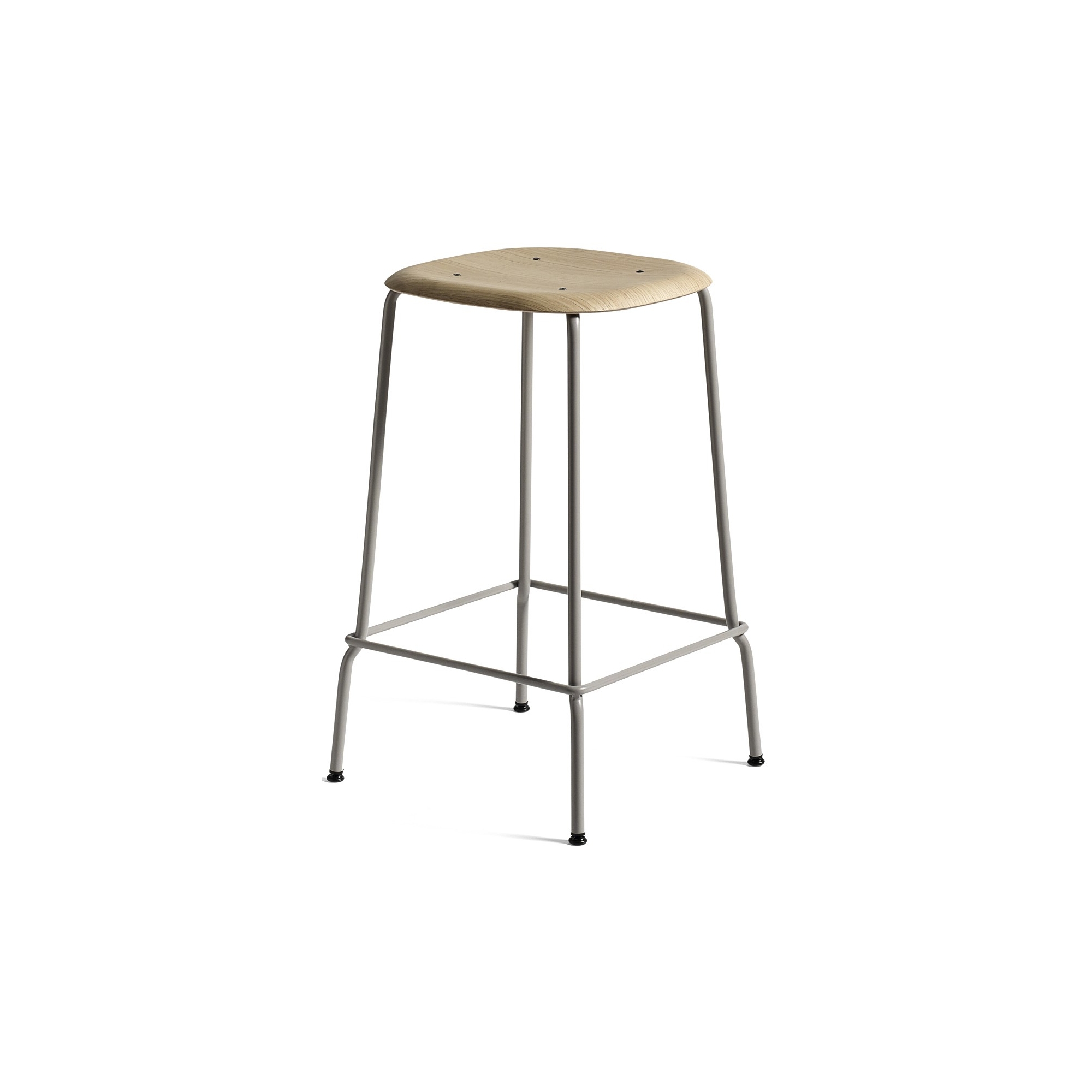 chêne / soft grey - tabouret de bar Soft Edge 30 - piètement métal* - HAY