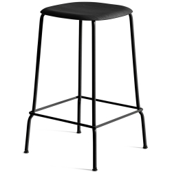 noir / noir - tabouret de bar Soft Edge 30 - piètement métal - HAY