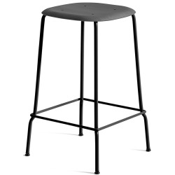 soft black / black metal legs - Soft Edge 30 barstool - HAY