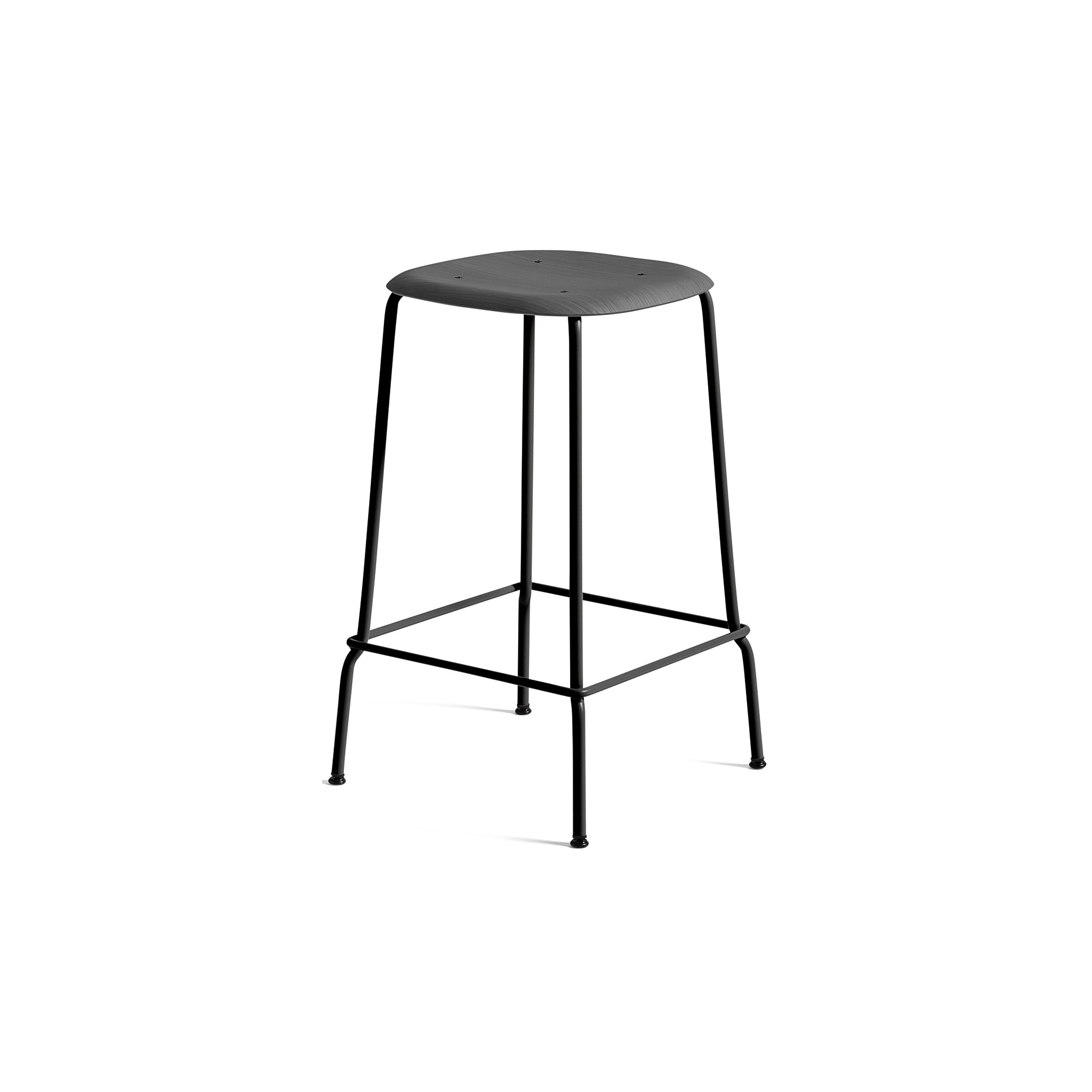 soft black / black metal legs - Soft Edge 30 barstool - HAY