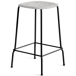 soft grey / black metal legs - Soft Edge 30 barstool - HAY