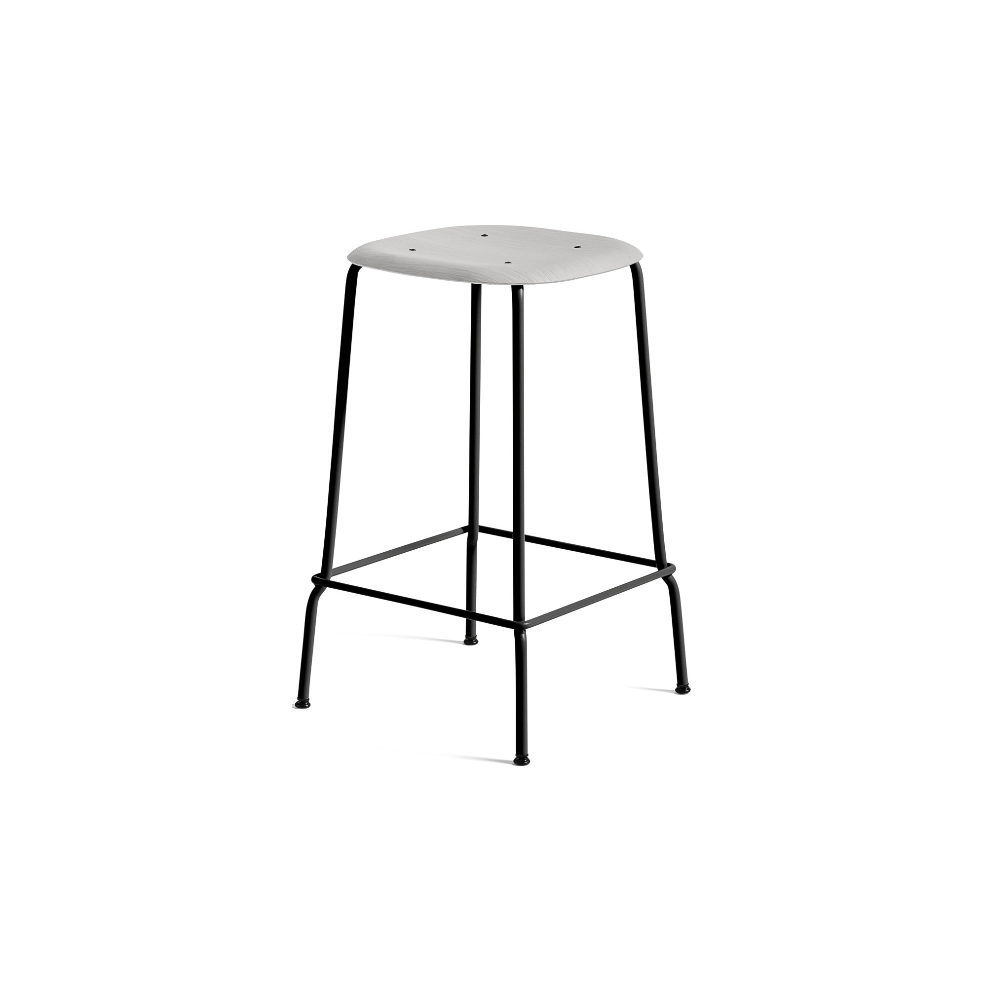 soft grey / black metal legs - Soft Edge 30 barstool - HAY