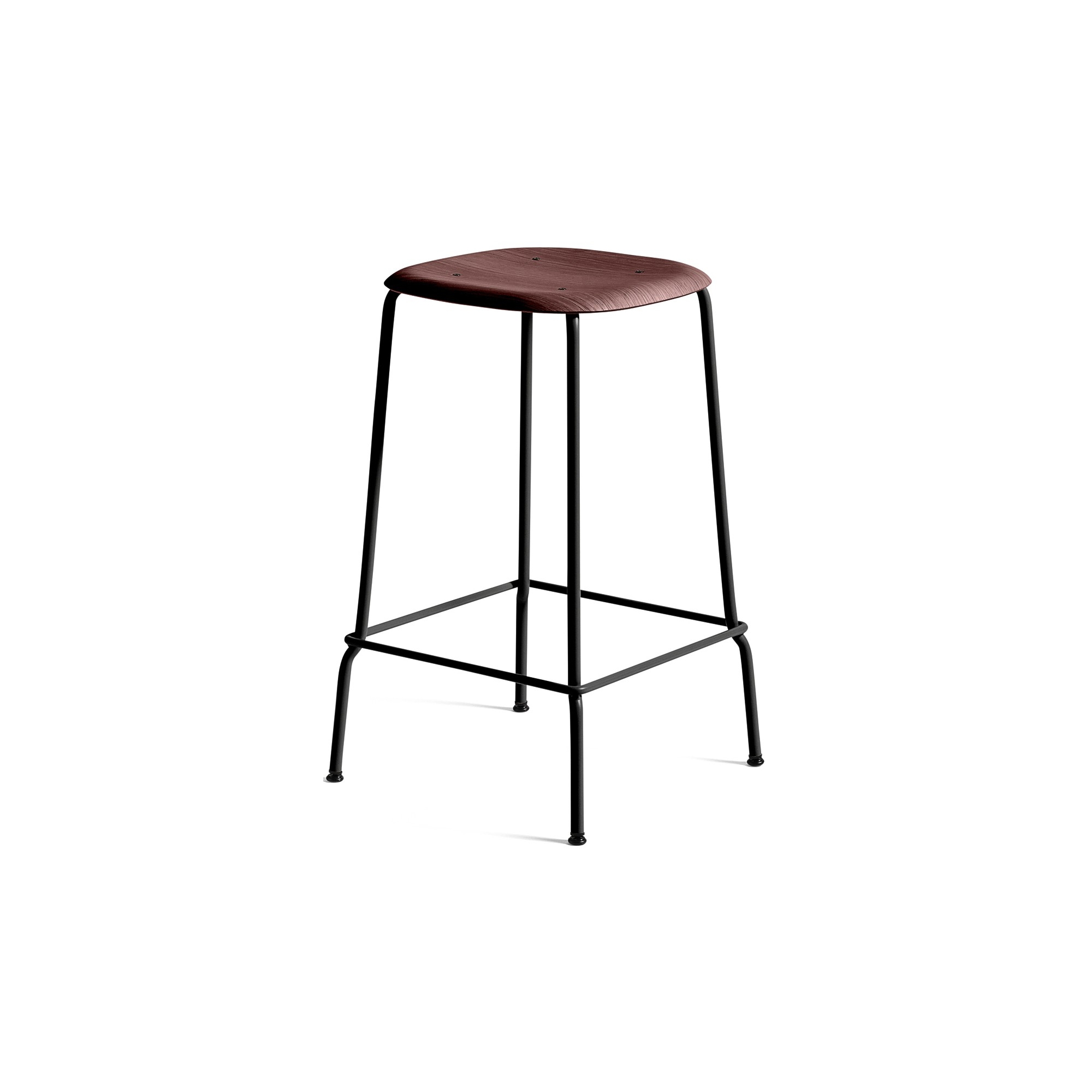 Fall red / black metal legs - Soft Edge 30 barstool - HAY