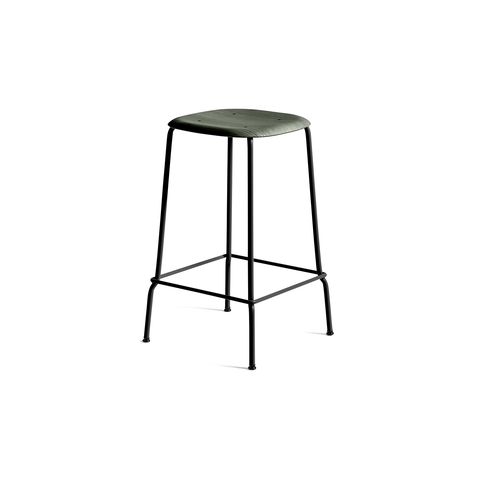 Hunter / noir - tabouret de bar Soft Edge 30 - piètement métal - HAY