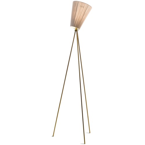 lampadaire Oslo Wood - abat-jour beige - pieds or - Northern