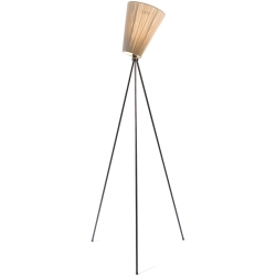 lampadaire Oslo Wood - abat-jour beige - pieds noirs - Northern