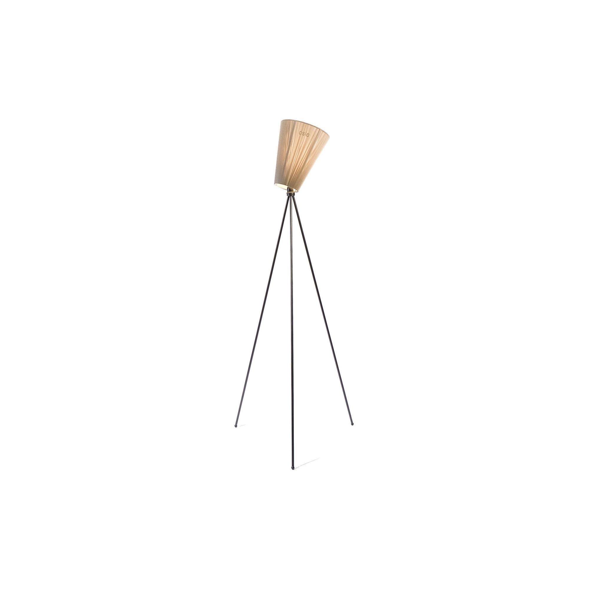 lampadaire Oslo Wood - abat-jour beige - pieds noirs - Northern