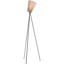 lampadaire Oslo Wood - abat-jour beige - pieds noirs brillants - Northern