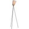 lampadaire Oslo Wood - abat-jour beige - pieds noirs brillants - Northern