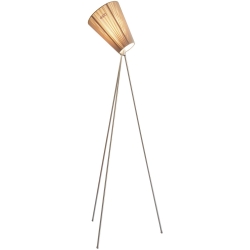 Oslo Wood floor lamp - beige lampshade - steel legs - Northern