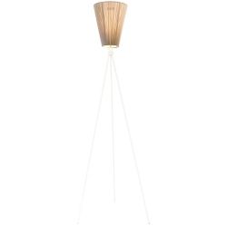 lampadaire Oslo Wood - abat-jour beige - pieds blancs - Northern