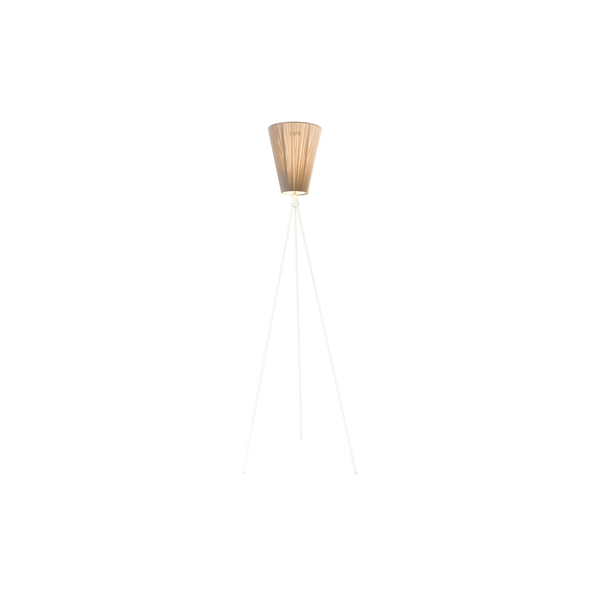 lampadaire Oslo Wood - abat-jour beige - pieds blancs - Northern