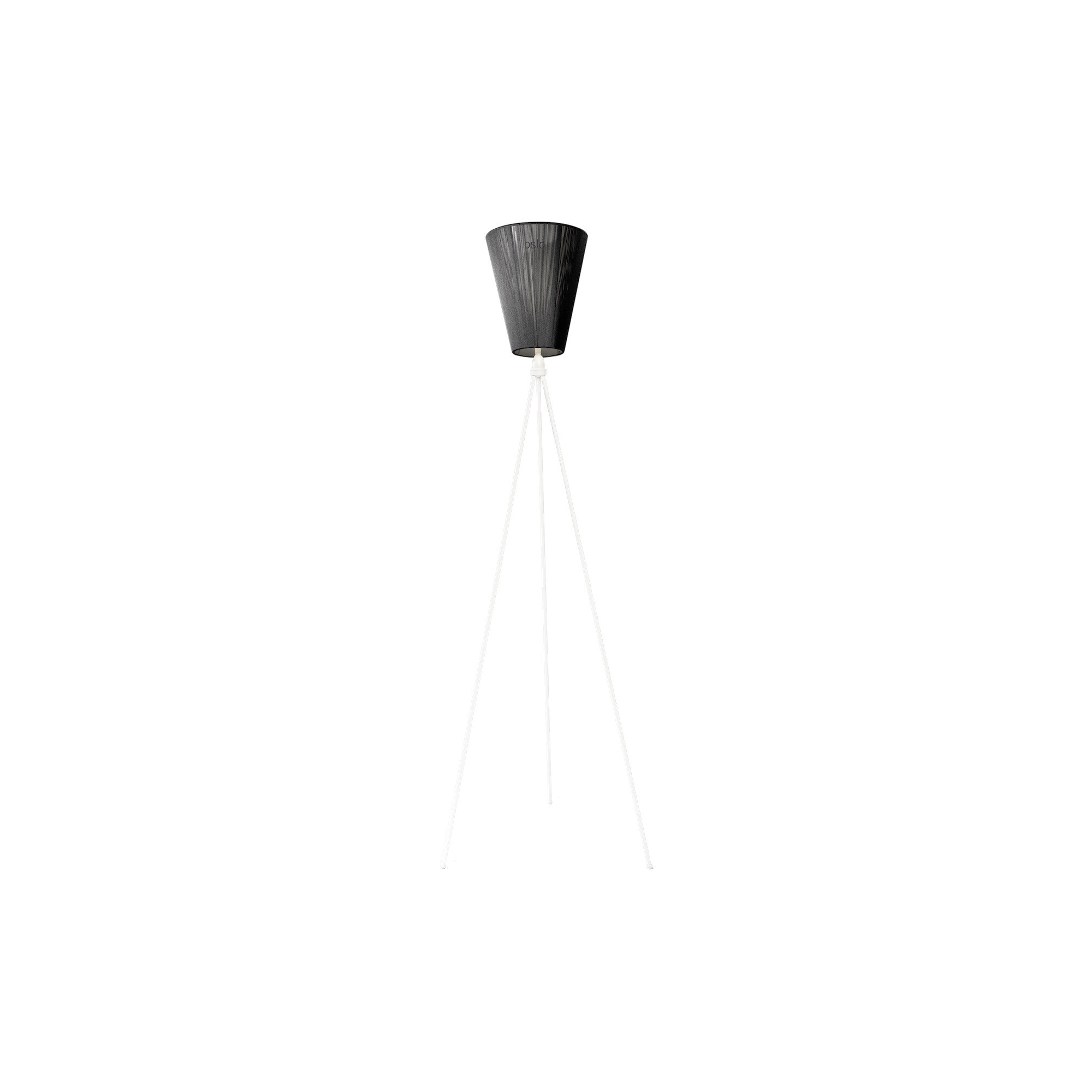 lampadaire Oslo Wood - abat-jour noir - pieds blancs - Northern