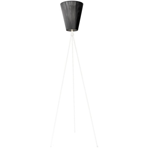 lampadaire Oslo Wood - abat-jour noir - pieds blancs - Northern