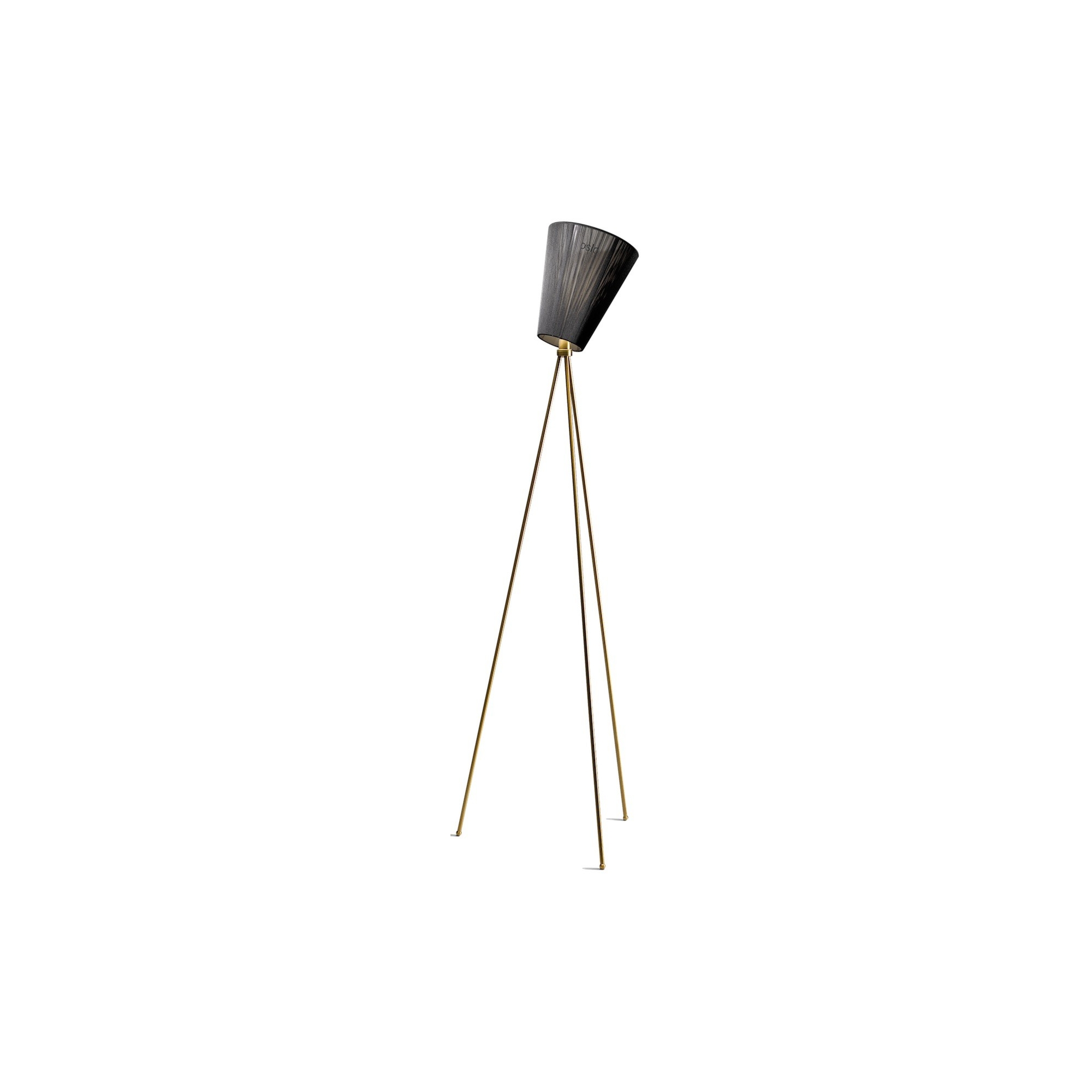 Oslo Wood floor lamp - black lampshade - gold legs - Northern