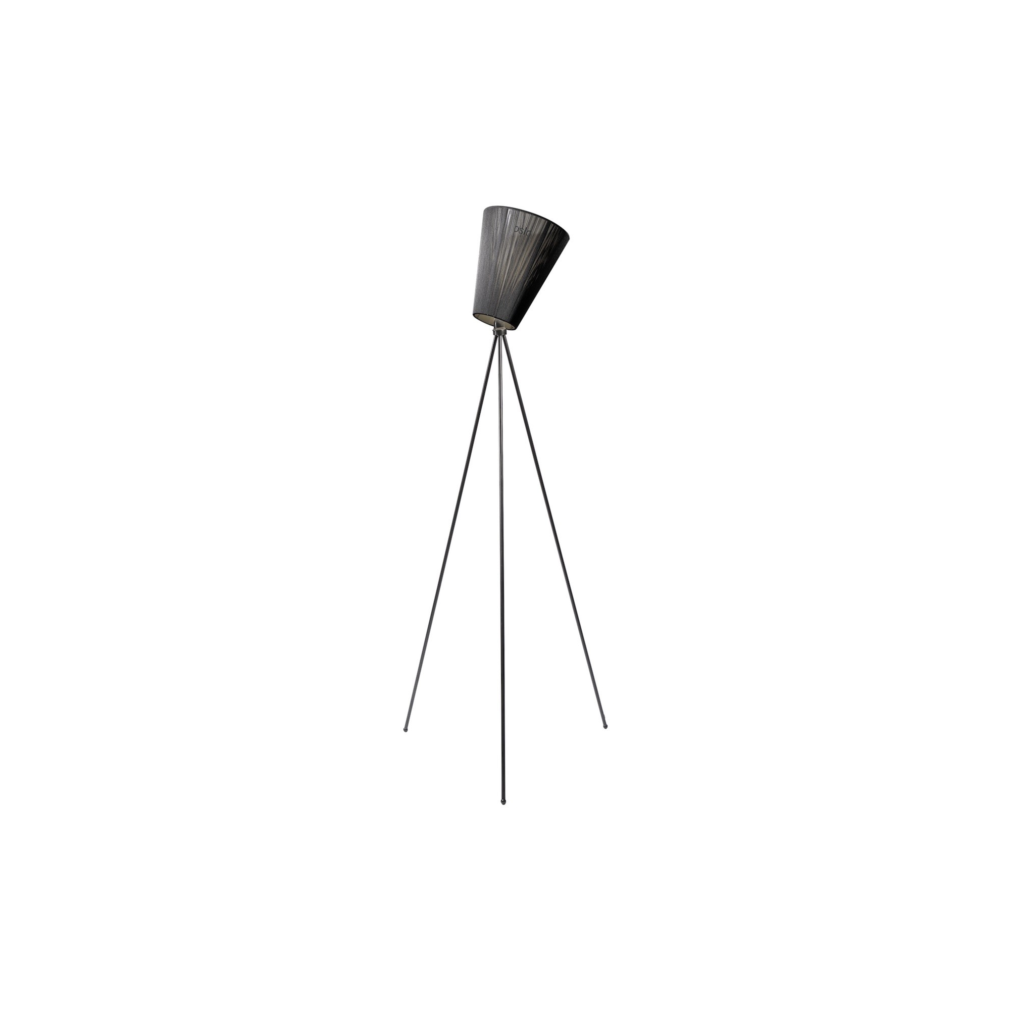 Oslo Wood floor lamp - black lampshade - black legs - Northern