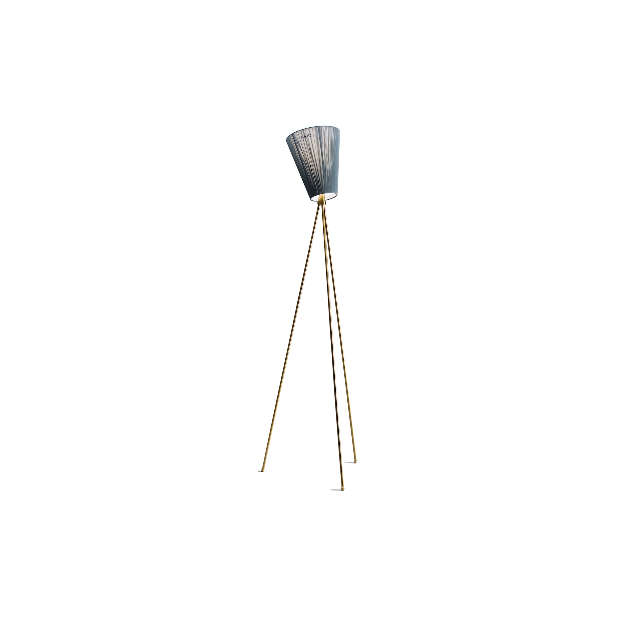 lampadaire Oslo Wood - abat-jour vert - pieds or - Northern