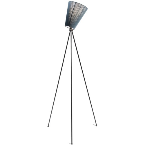 lampadaire Oslo Wood - abat-jour vert - pieds noirs - Northern