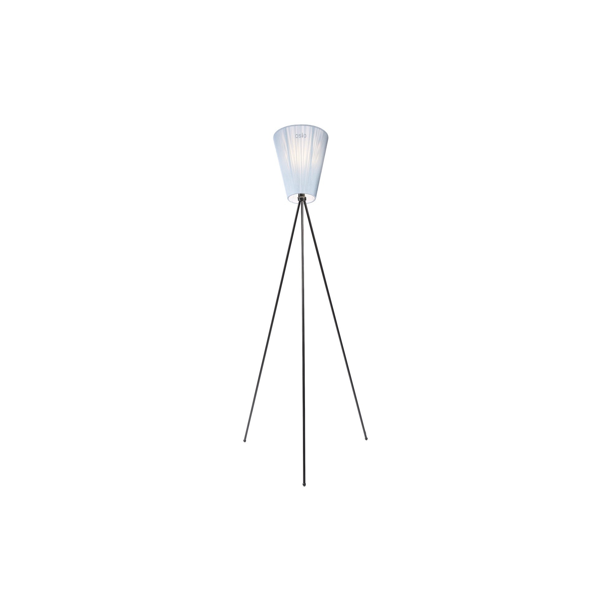 Oslo Wood floor lamp - light blue lampshade - black legs - Northern