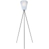 Oslo Wood floor lamp - light blue lampshade - black legs - Northern