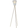 Oslo Wood floor lamp - light blue lampshade - gold legs - Northern