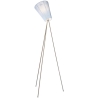 Oslo Wood floor lamp - light blue lampshade - steel legs - Northern