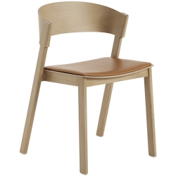 chêne + assise cuir Refine cognac – chaise Cover Side Chair - Muuto