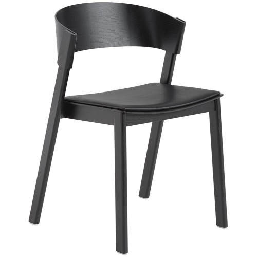 noir + assise cuir Refine noir – chaise Cover Side Chair - Muuto