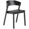 black + black Refine leather seat – Cover Side Chair - Muuto