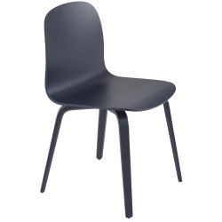 bleu nuit - chaise Visu pieds bois - Muuto