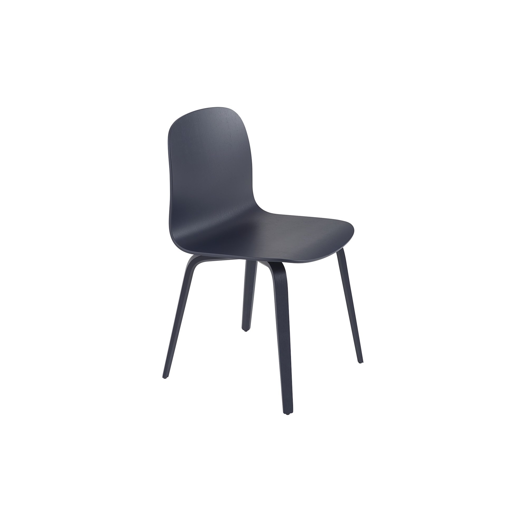 bleu nuit - chaise Visu pieds bois - Muuto