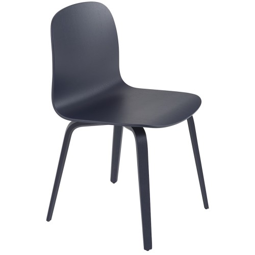 midnight blue - wooden base Visu chair - Muuto