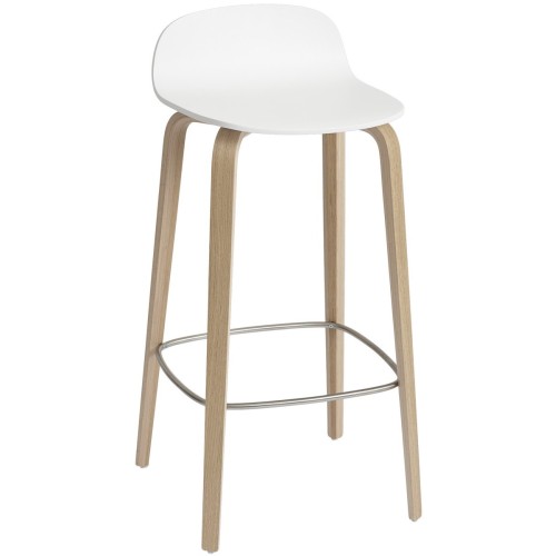 white shell + oak legs - Visu bar or counter stool - Muuto