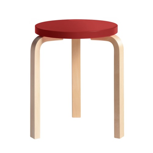 red / birch - Stool 60 - Artek