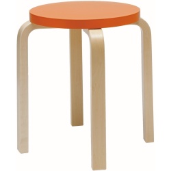 orange / bouleau - Stool E60 - édition classique - Artek