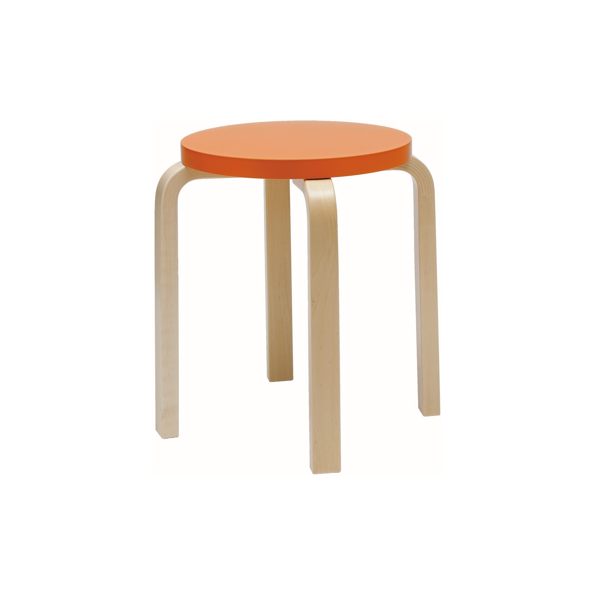 orange / bouleau - Stool E60 - édition classique - Artek