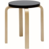 noir laqué / bouleau - Stool E60 - édition classique - Artek