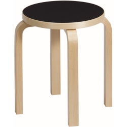 lino noir / bouleau - Stool E60 - édition classique - Artek