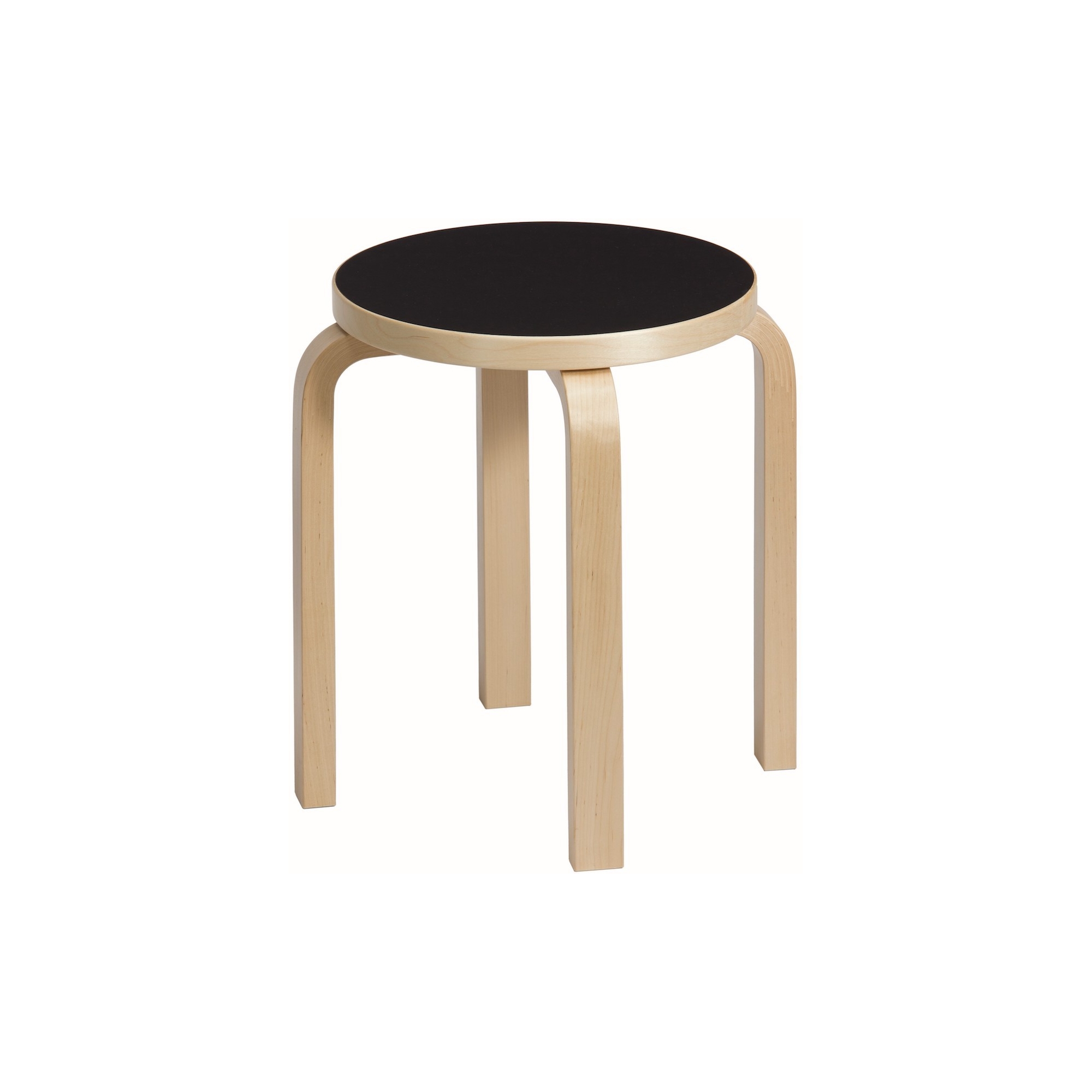 lino noir / bouleau - Stool E60 - édition classique - Artek