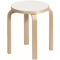 white HPL laminate / birch - Stool E60 - classic edition - Artek