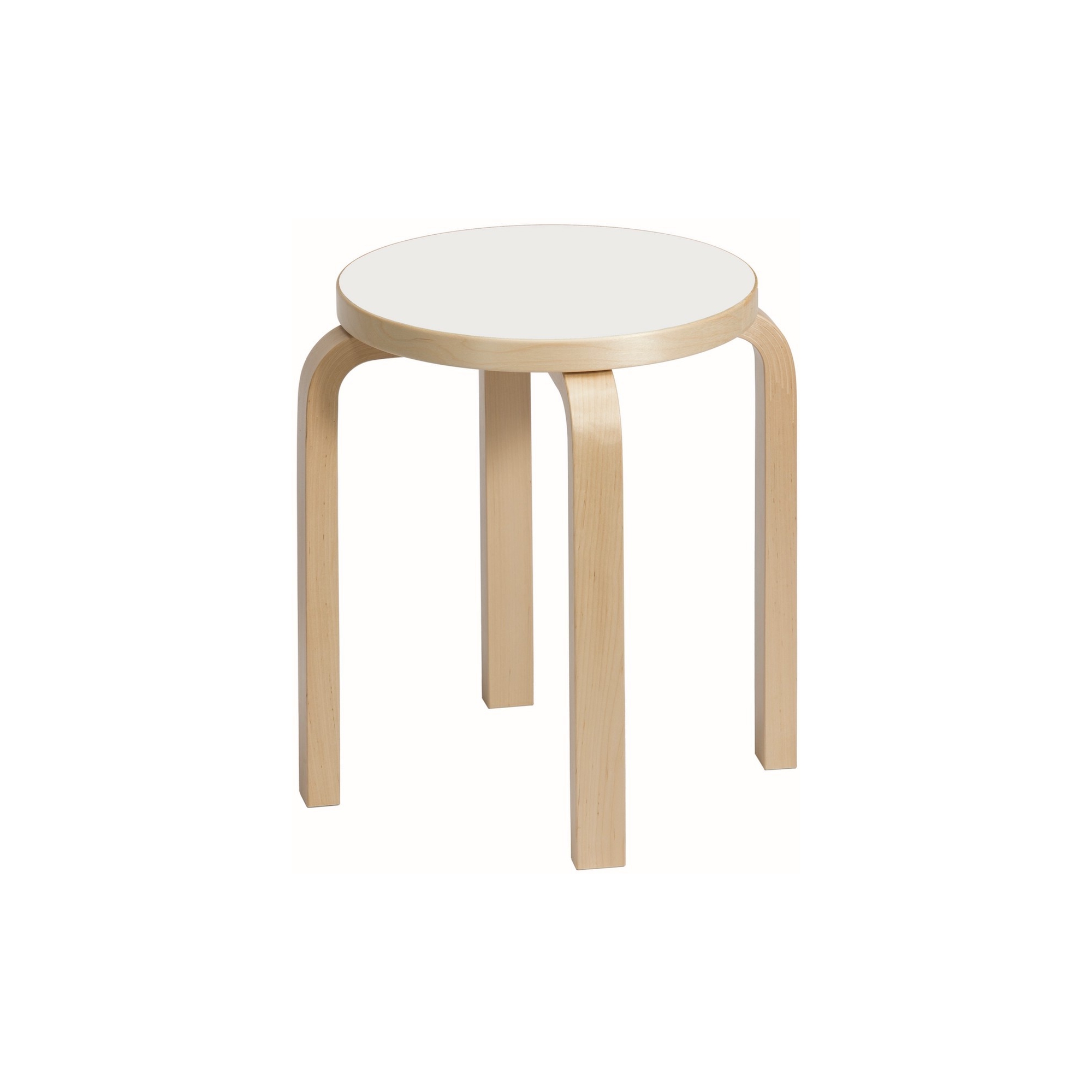 white HPL laminate / birch - Stool E60 - classic edition - Artek