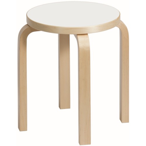 stratifié HPL blanc / bouleau - Stool E60 - édition classique - Artek