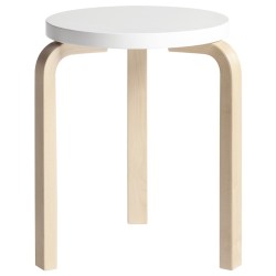 blanc / bouleau - Stool 60 - Artek