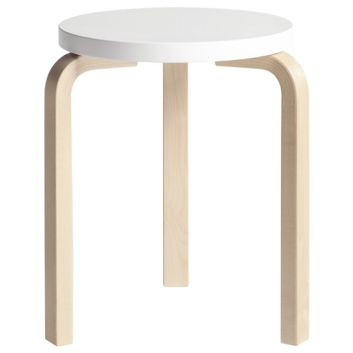 white seat / birch - Stool 60 - Artek