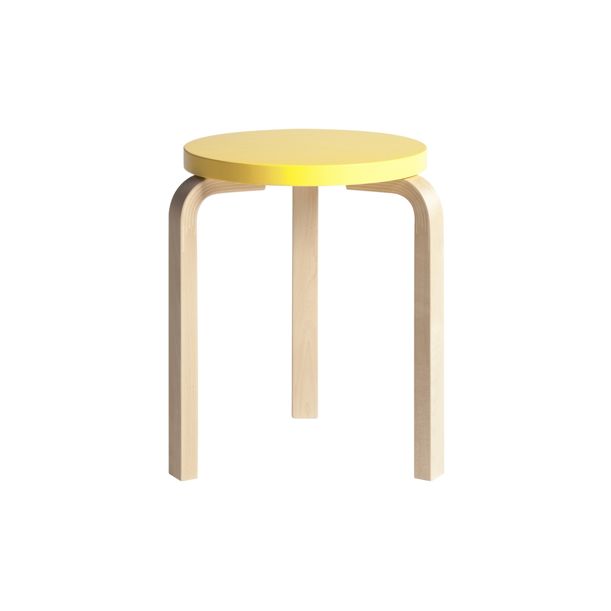 yellow / birch - Stool 60 - Paimio edition - Artek